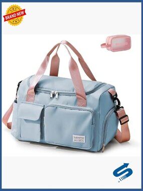 Travel Duffle Bag with Shoe Compartment & Wet Pocket
